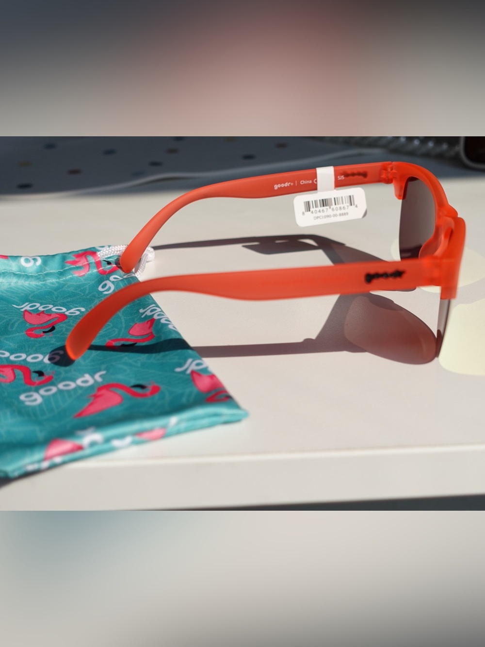 goodr Avant G Sunglasses - Château de Maraschino Orange Half-Rim - Picture 2 of 8